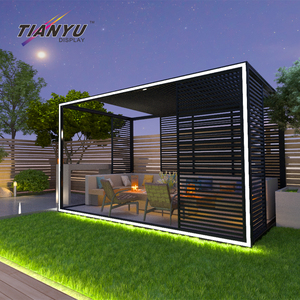 Pavillon de Salon d'<span class=keywords><strong>Exposition</strong></span> Gazebo Solaire à Toit Ouvrant à Lames Orientables 14 x 12 avec Pergola Métallique Étanche - Product Image 5