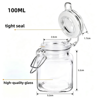 Mini pots en verre hermétiques de 4 oz, pots Mason cylindriques modernes avec couvercle à charnière, chauffables, multifonctionnels pour épices, confitures, miel