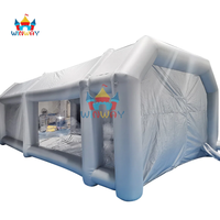 Tente de garage gonflable, abri gonflable portable robuste avec toit transparent et fenêtres pour la protection et le stockage des véhicules