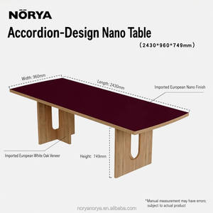 <span class=keywords><strong>Tavolo</strong></span> da Pranzo NORYA Moderno Minimalista Italiano in Rovere Bianco Massiccio con Superficie Nano-Tecnologica Rossa Resistente ai Graffi - Product Image 5