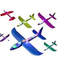 Modèle d'avion lumineux à lancer à la main pour l'extérieur, jouet éducatif en plastique, 10 lumières, mode réglable à trois vitesses, à partir de 14 ans