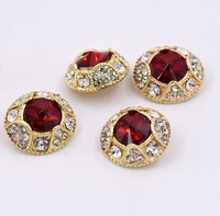 Kancing Kristal Berlian Imitasi Logam Bulat 2.3x2.3cm Lapisan Khusus Warna Emas Bebas Nikel Flatback Merek KAYA