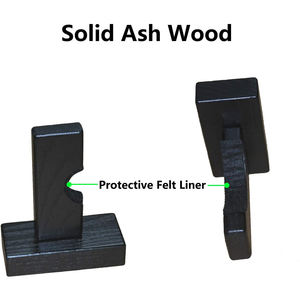 <b>Wall</b> Mount Premium Bamboo Baseball Bat Display 2 Pairs Natural Baseball Bat Holder - Product Image 5