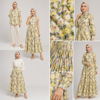 Tissu floral uni jaune tendance 100% lin tissé imprimé bio pour robes, chemises, jupes mi-longues et textiles de maison pour femmes, garçons et filles