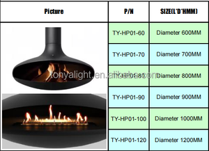 Chimenea de calefacción de bioetanol de leña de diseño moderno chimenea colgante suspendida decoración interior Europa - Product Image 4