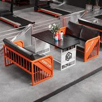 Mobilier commercial de restaurant, style industriel en fer, canapé, table, chaise pour salon de thé, café, bar, salle de sport