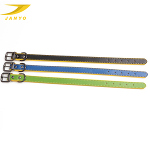 <span class=keywords><strong>Collar</strong></span> de perro grande de dos colores respetuoso con el medio ambiente de los fabricantes, collares para mascotas de cuero genuino de moda fuerte - Product Image 4