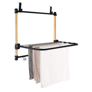 Séchoir à linge pliable peu encombrant à suspendre derrière la porte avec 4 crochets - Product Image 5