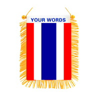 Mini drapeau bannière simple ou double face pour voitures, style fanion de la République arabe syrienne, pour rétroviseur, avec franges, drapeaux par sublimation