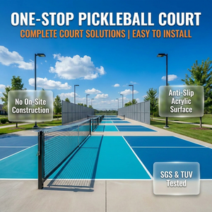 Cancha de Pickleball Portátil con Iluminación LED, Superficie Acrílica Antideslizante Profesional, Tamaños de 44x20 pies/60x30 pies para Instalación Rápida - Product Image 1