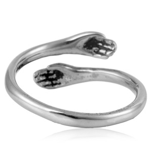 Anillo de abrazo para amantes de Yunnique, color oro y acero, joyería unisex, regalo, diseño de cara abierta - Product Image 3