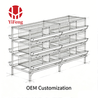 Cage à poulets de chair de type H, cage à batterie pour poulets de chair, 4 niveaux, galvanisée à chaud, ventilation haute densité, CE, bande à fumier, sol en plastique