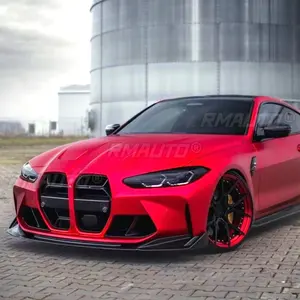 3PCS <b>Car</b> Front Bumper Lip <b>for</b> BMW M3 G80 M4 G82 2021-2023 Splitter <b>Diffuser</b> Body Kits Spoiler Accessories Carbon Fiber Style - Product Image 2