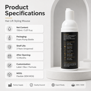 Fabricant <span class=keywords><strong>de</strong></span> mousse coiffante pour cheveux en marque privée avec une tenue forte, du volume et un effet anti-frisottis pour les perruques, les tissages et les extensions - Product Image 4