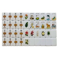 Set Mahjong Akrilik Putih Mint 160pcs Gaya Tropis Pantai Baru 2026, Motif Kereta Golf Lumba-lumba, Hadiah Unik untuk Liburan