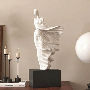 Sculpture abstraite féminine en fibre de verre sur mesure, statue élégante de femme pour la décoration intérieure du salon et de l'hôtel - Product Image 1