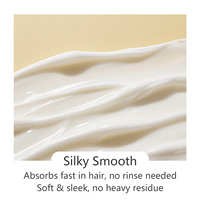 Crème Capillaire Lissante Sans Rinçage à l'Huile de Ricin et Huile de Coco – Traitement Anti-Frisottis, Démêlant, Hydratant, Réparateur et Brillance pour Cheveux