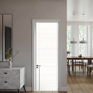 <span class=keywords><strong>Porte</strong></span> en MDF <span class=keywords><strong>blanc</strong></span> avec placage de bois naturel incrusté de PVC pour salle de bain maison salon chambre d'hôtel villa appartement hall nouvel arrivage - Product Image 1