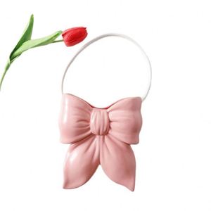 Jarrón de Cerámica con Lazo de Estilo Europeo para Colgar en la Pared, Decoración para Arreglos Florales en Sala de Estar, Estudio, Hogar - Product Image 5