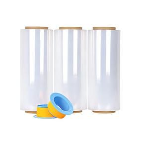 Film étirable HuamaohengchunClear, résistance industrielle, 12 po x 1000 pi, lot de 3 - 80 gauge d'épaisseur pour l'emballage, le déménagement et le palettisation - Product Image 1