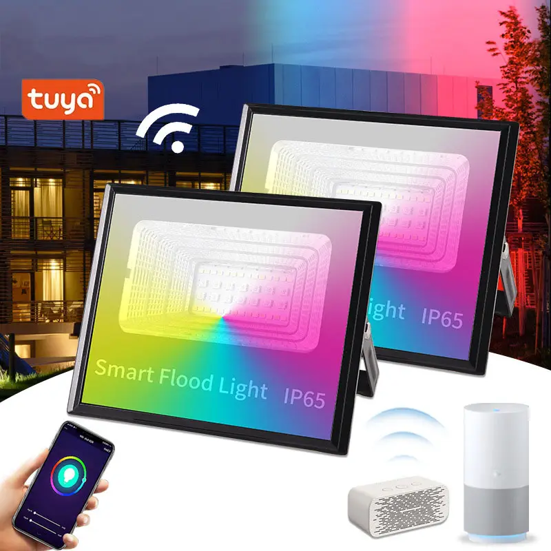 Projecteur intelligent Tuya Wifi 30W, livraison gratuite, imperméable, Modes personnalisés, minuterie, éclairage chaud et froid, RGB, 220V