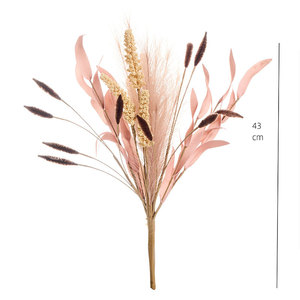 G216 Grani di Seta Essiccati Naturali e Steli di Sorgo con Spighe Rosse Intense - Decorazioni per Matrimoni e Casa in Stile Pastorale - Product Image 6
