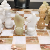 Jeu d'échecs en marbre Onyx vert naturel cadeau fait à la main jeu d'échecs en marbre ensemble de jeu de voyage de fête Ajedrez luxe