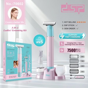 Afeitadora Eléctrica Dsp para Mujer, Cuchilla de Acero Inoxidable, 8000 RPM, Recargable, Depiladora Corporal con Múltiples Accesorios - Product Image 2