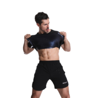Tuta da ginnastica taglie forti tute da Sauna tuta da palestra per esercizi a maniche corte dimagrante perdita di peso per uomo