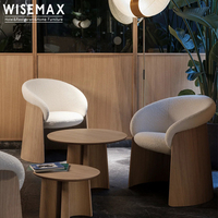 WISEMAX FURNITURE Mobilier de salon de luxe léger avec accoudoirs en bois massif Chaise de restaurant Chaise de salle à manger avec rembourrage en tissu unique