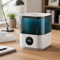 Penjernih Udara Desktop Bertenaga USB Tipe-C dengan HEPA & Karbon Aktif, Kontrol Cerdas, Kebisingan Rendah, Lampu Berubah Warna