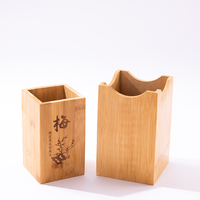 Dongguan — pot à crayons de bureau en bois, de forme carrée, personnalisé, vente en gros