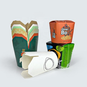 ZJPACK Biodegradable Custom Print Leak-proof Microwaveable <strong>Noodle</strong> Pasta Takeaway <strong>Box</strong> Disposable <strong>Noodle</strong> Paper <strong>Box</strong> - Product Image 3