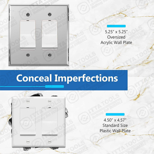 Hot Selling Custom GFI Clear Toggle Plain <strong>Switch</strong> Acrylic Mirror <strong>Light</strong> <strong>Switch</strong> Glass Double Hole Outlet Cover Plates - Product Image 3