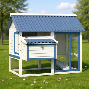Gallinero de madera blanco con bandeja extraíble y rampa, casa para mascotas de exterior para 2-3 gallinas - Product Image 2