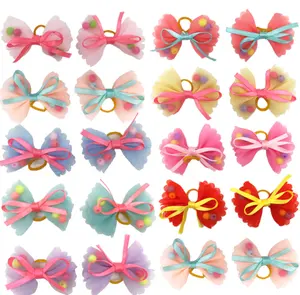 Wholesale Small Dogs Bows Hair Grooming Puppy Accessories Bowknot Cute Dog Handmade Pet Hair Clips