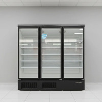 Congélateur vertical pour supermarché, vitrine réfrigérée, congélateur commercial à porte vitrée