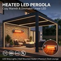 Pergola motorisée intelligente à lames orientables avec capteur de pluie automatique, résistante aux ouragans, pour cuisine extérieure, balcon de luxe, cour et patio