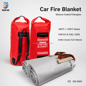 Couverture anti-feu pliable pour voiture dans un sac <span class=keywords><strong>de</strong></span> transport portable, couverture anti-feu à déploiement rapide pour véhicules, sécurité incendie - Product Image 1