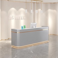 Comptoir de réception moderne et commercial, simple, avec caisse enregistreuse intégrée, pour magasin de cosmétiques, magasin de vêtements, salon de coiffure, en bois.