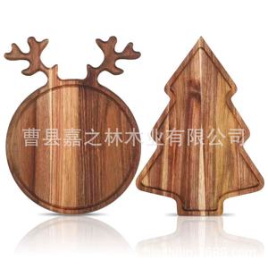 Jiazhilin Christmas Acacia Antler <b>Tray</b> Solid Wood <b>Snack</b> Serving Plate For Living Room Decorative Use - Product Image 2