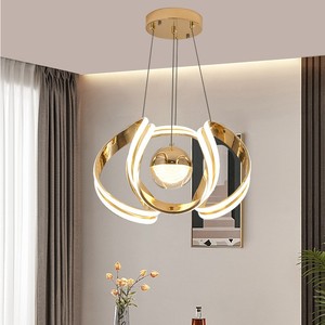 <span class=keywords><strong>Suspension</strong></span> LED moderne XinQiLai pour <span class=keywords><strong>salon</strong></span>, hauteur réglable, finition dorée, aluminium et silicone, petite taille, télécommande - Product Image 3