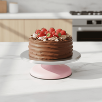Alas Putar Kue 10-Inci dari Paduan Aluminium Tugas Berat, Rotasi 360° Halus, Permukaan Anti Lengket, Alas Berbobot Anti Selip, Alat Senyap