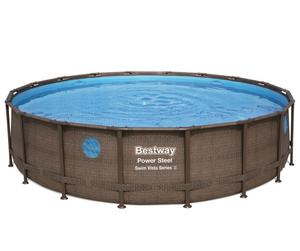 Bestway 56977 điện thép bơi Vista loạt II trên mặt đất hồ bơi Đặt vòng hồ bơi trên mặt đất 5.49 m x 1.22 m - Product Image 1