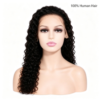 Perruque Lace Front Transparente 13x4 Bouclée Profonde 100% Cheveux Humains, Ligne de Cheveux Naturelle, Vente en Gros pour Femmes Noires
