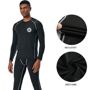 ชุดออกกำลังกายแขนยาว2ชิ้นสำหรับผู้ชายชุดออกกำลังกายยิมออกกำลังแบบแอคทีฟแขนยาว - Product Image 2