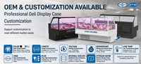 Vitrine Réfrigérée pour Viande Fraîche -1~5°C - Comptoir de Service Commercial pour Charcuterie - Réfrigérateur à Contrôle Numérique - Éclairage LED - Acier Inoxydable