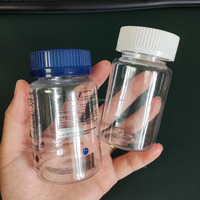 Contenant pour compléments alimentaires, flacon en plastique PET de 100 cc et 120 cc pour capsules, médicaments, pilules, impression sérigraphique