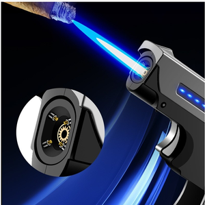 Encendedor de pistola plegable creativo, encendedor de llama de chorro de combustible de butano, encendedor de arco electrónico 2 en 1 - Product Image 5