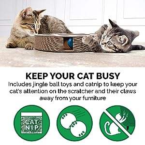 Juguete Interactivo para Gatos 3 en 1 a Precio de Fábrica, Rascador Redondo con Pista de Bolas de Madera, Estilo Clásico Navideño de Cartón - Product Image 4